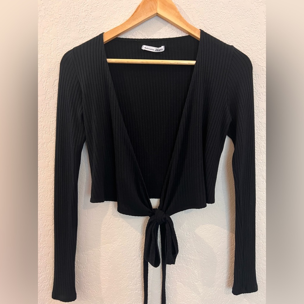 Reformation - Long Sleeve Knit Cropped Wrap - XS - Like New